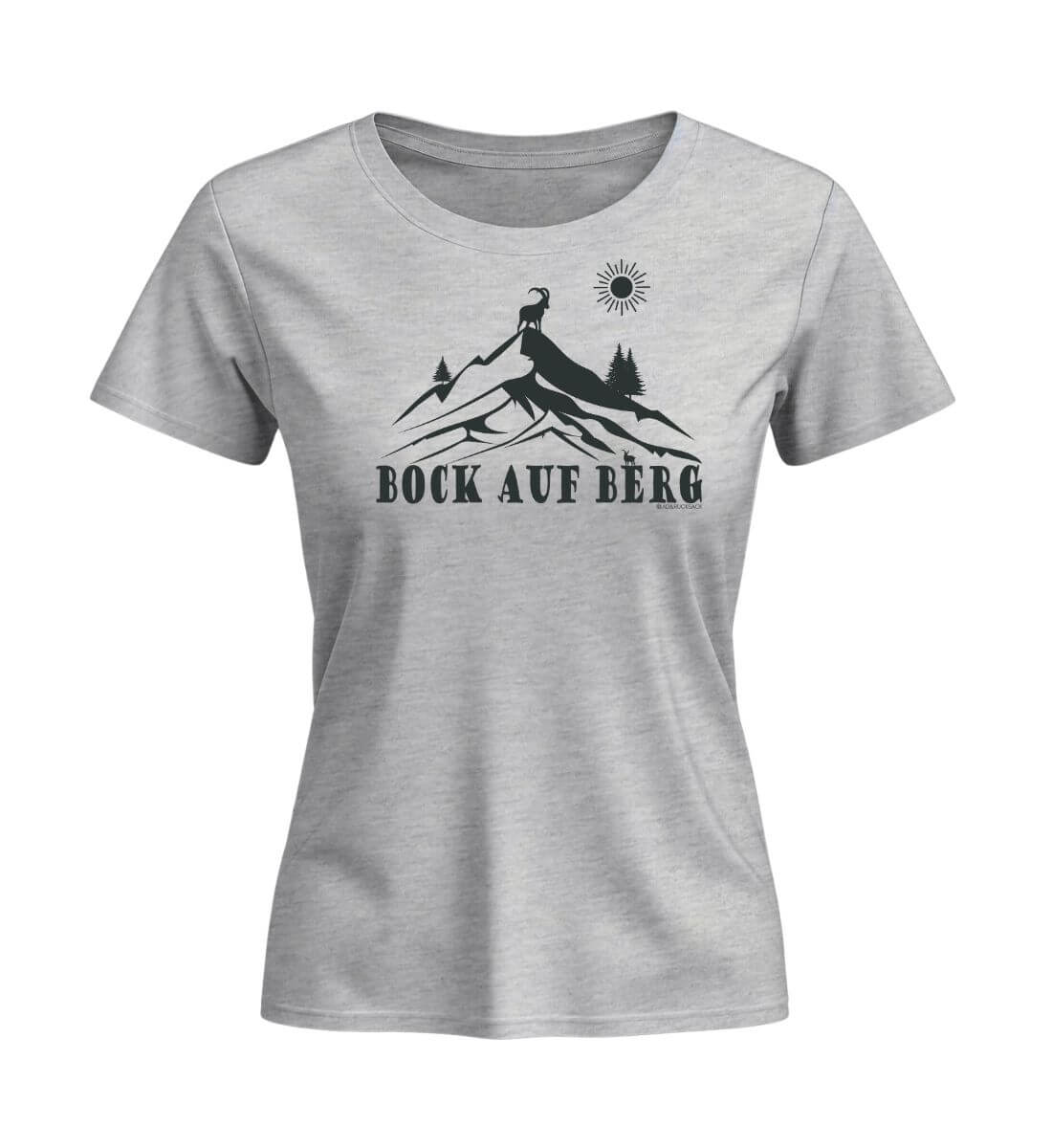 Bock auf Berg | Damen Premium Organic T-Shirt (Fitted) in Heather Grey von Rad&Rucksack