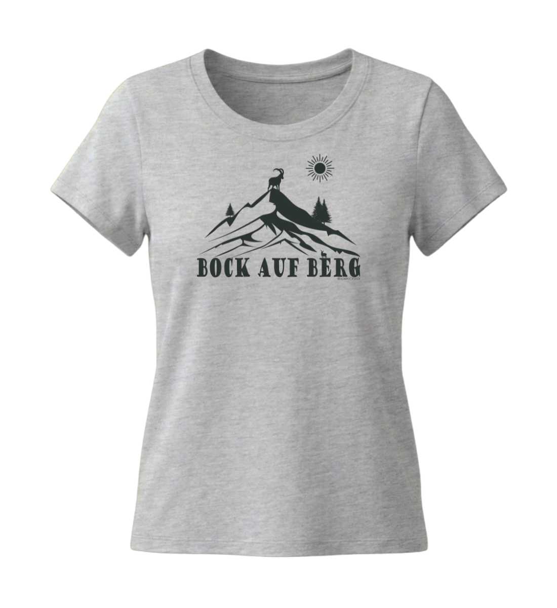 Bock auf Berg | Damen Premium Organic T-Shirt (Fitted) in Heather Grey von Rad&Rucksack
