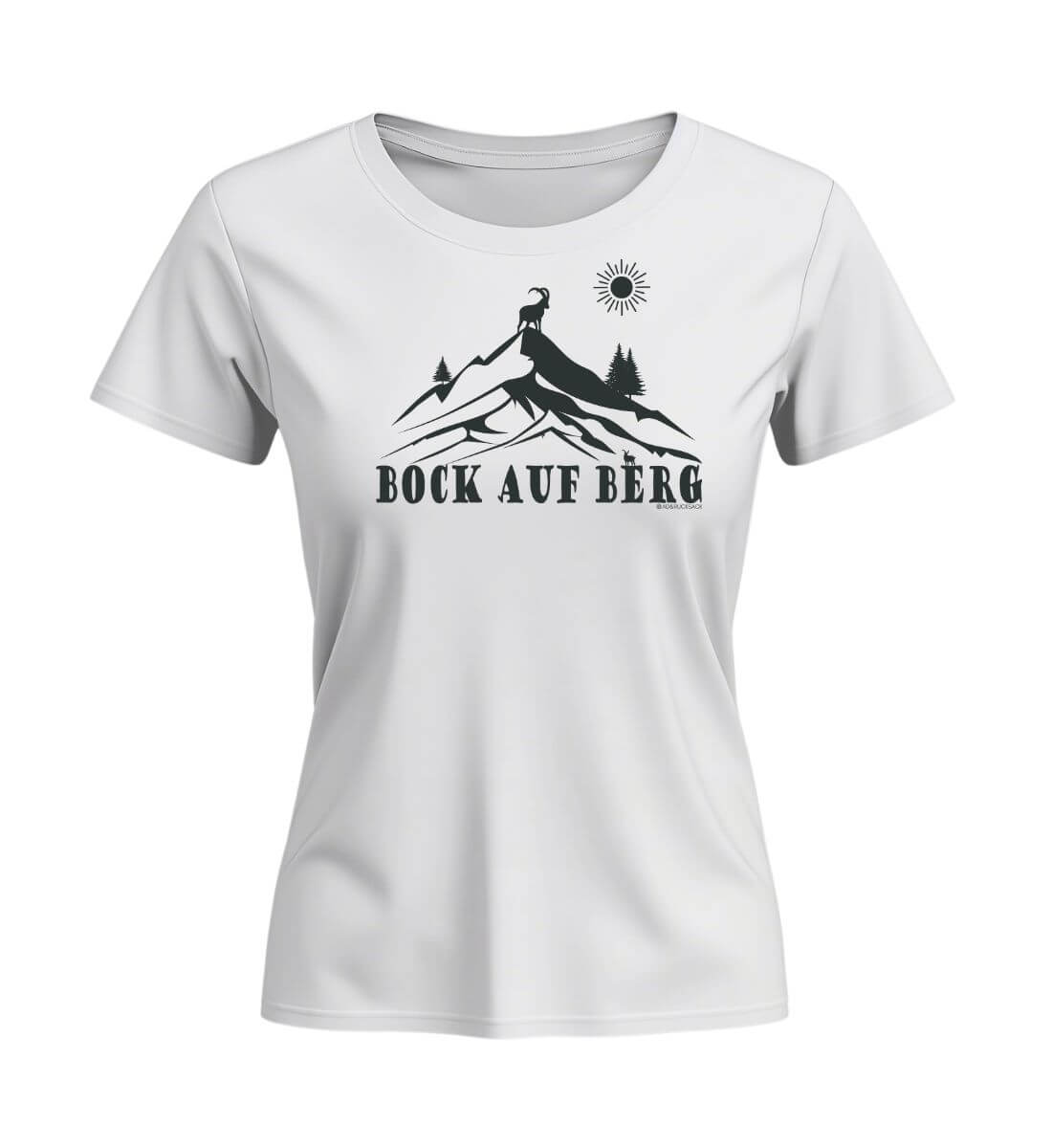 Bock auf Berg | Damen Premium Organic T-Shirt (Fitted) in White von Rad&Rucksack