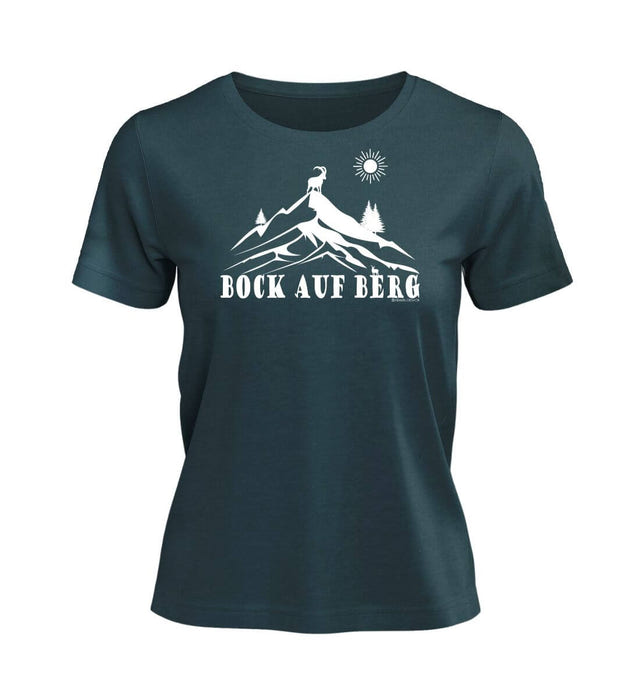 Bock auf Berg T-Shirt Damen Blaugrün (Stargazer) – Produktbild (100% Bio-Baumwolle) von Rad&Rucksack