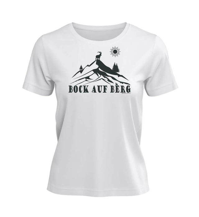 Bock auf Berg T-Shirt Damen Weiß (White) – Produktbild (100% Bio-Baumwolle) von Rad&Rucksack