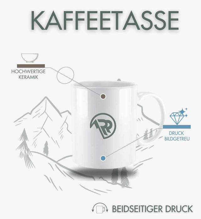 Kaffeebecher Keramik Bock auf Berg – Lifestyle-Aufnahme (Keramik, 330 ml) von Rad&Rucksack