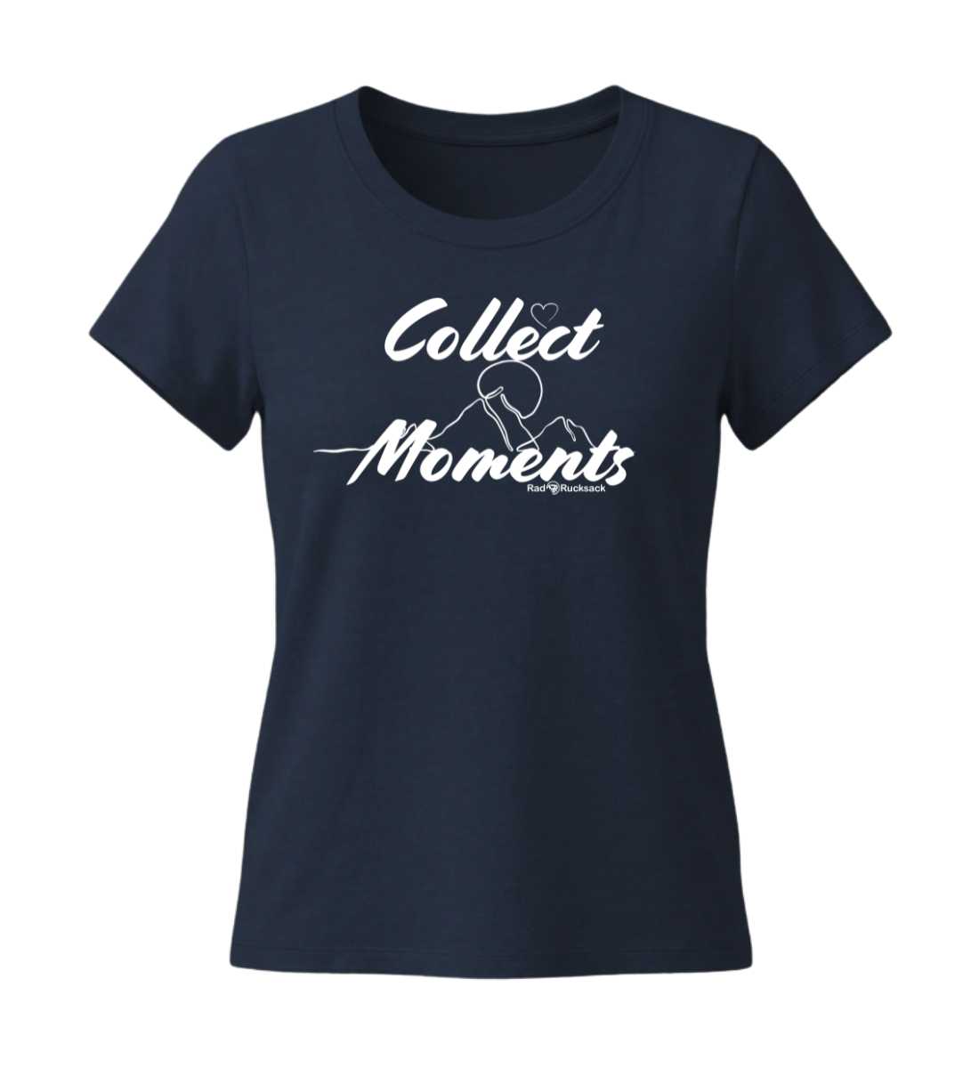 Collect Moment | Damen Premium Organic T-Shirt (Fitted) in French Navy von Rad&Rucksack