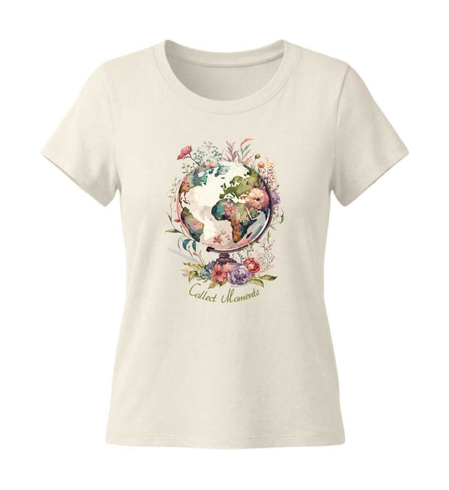 Collect Moments T-Shirt Damen Naturweiß (Natural Raw) – Produktbild (155 g/m² Bio-Baumwolle, tailliert) von Rad&Rucksack