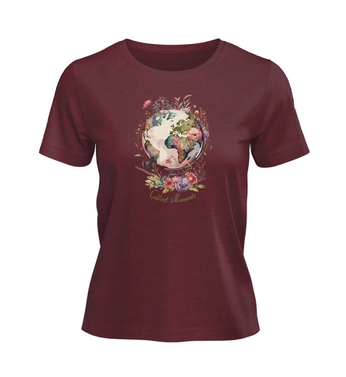 Collect Moments | Damen Premium Organic T-Shirt in Burgundy von Rad&Rucksack