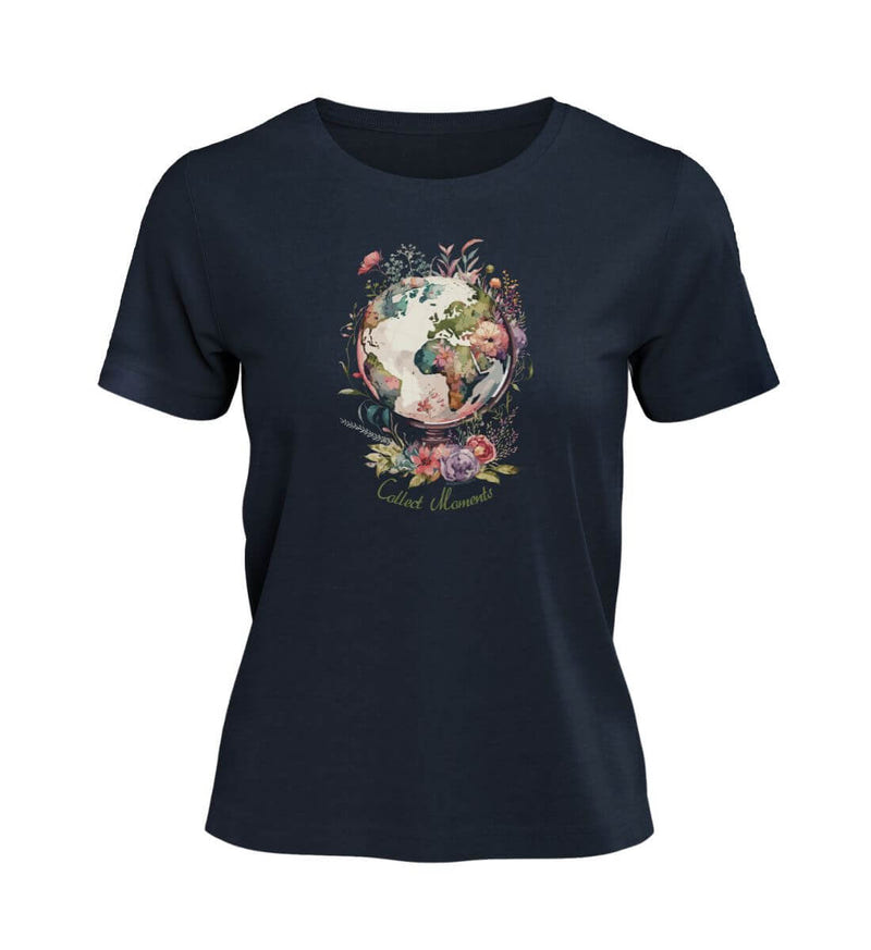 Collect Moments T-Shirt Damen in Dunkelblau (French Navy) – Produktbild (100% Bio-Baumwolle) von Rad&Rucksack