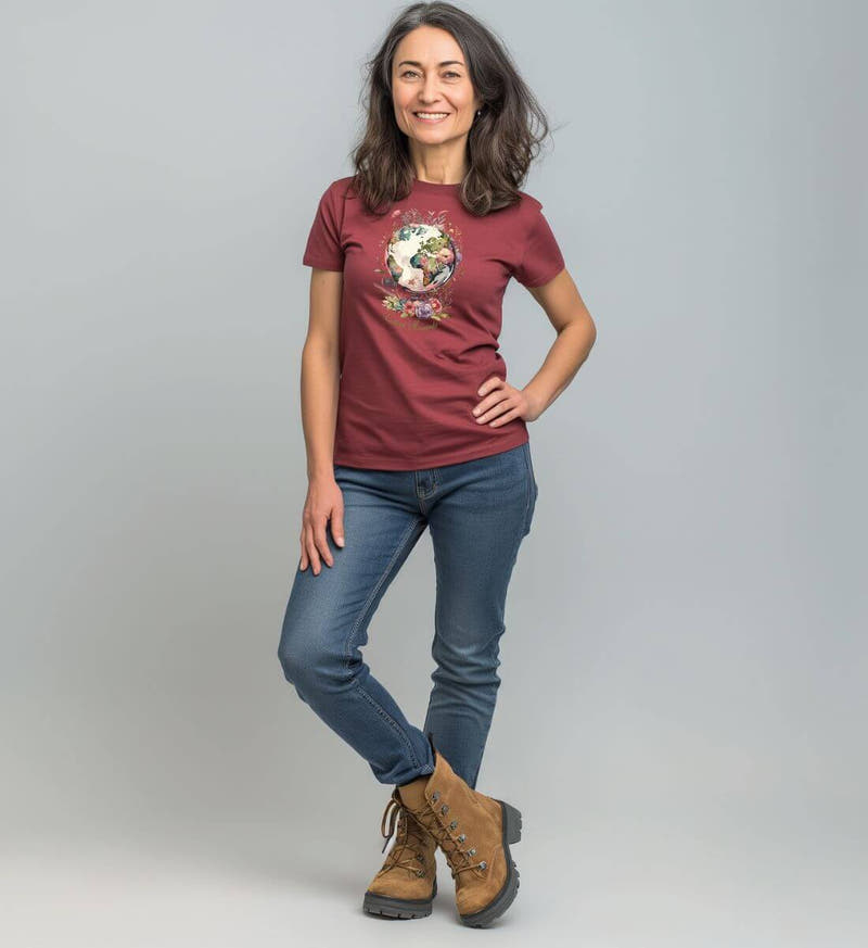 Collect Moments | Damen Premium Organic T-Shirt von Rad&Rucksack - am Model präsentiert