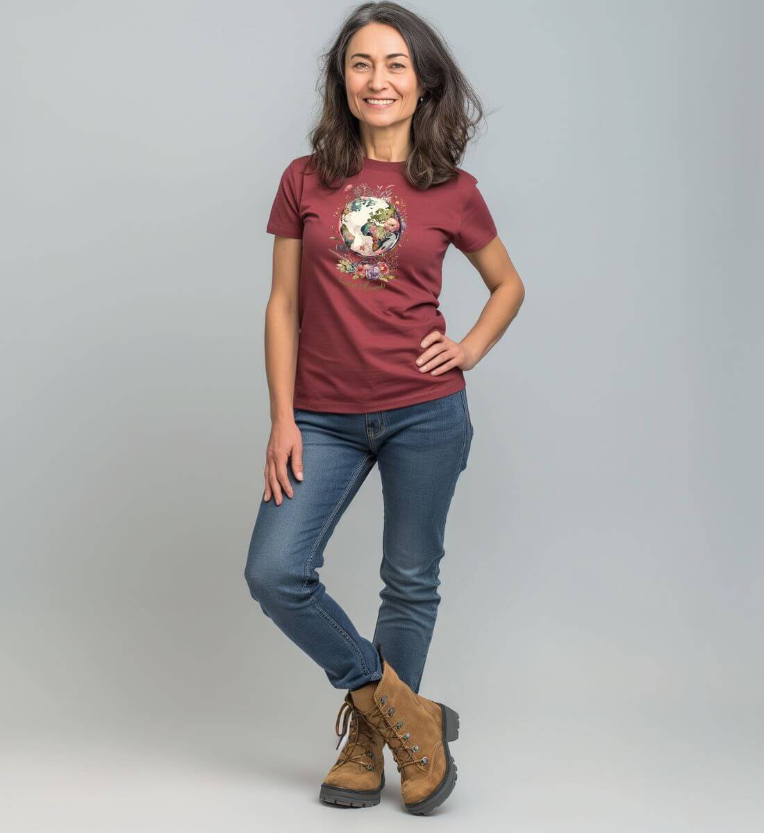 Collect Moments | Damen Premium Organic T-Shirt von Rad&Rucksack - am Model präsentiert