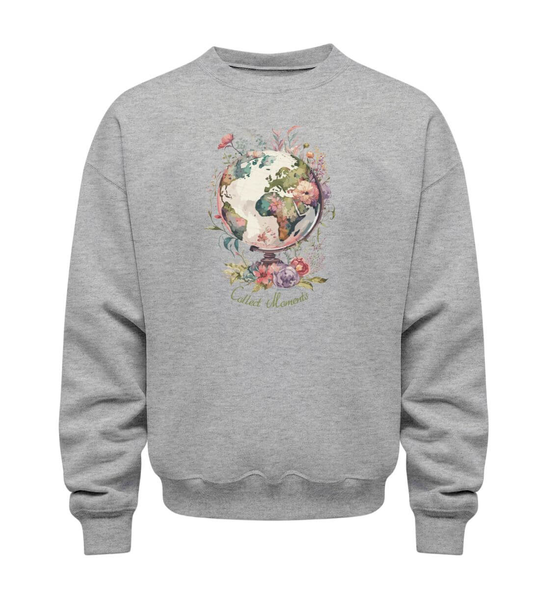 Collect Moments | Unisex Organic Pullover in Heather Grey von Rad&Rucksack