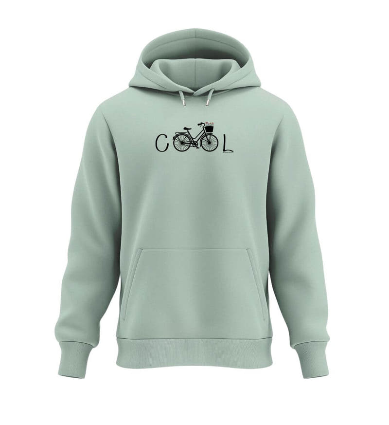 Cool Bike | Unisex Organic Hoodie in Aloe von Rad&Rucksack