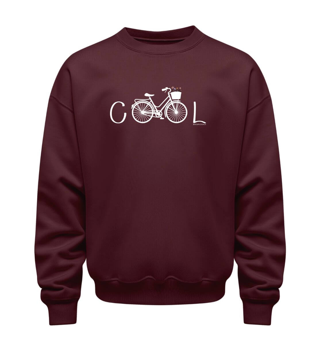 Cool Bike | Unisex Organic Pullover in Burgundy von Rad&Rucksack