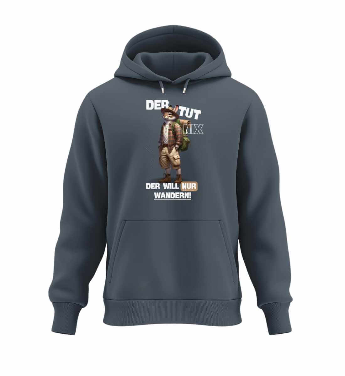 Der tut nix - Hase | Unisex Organic Hoodie in India Ink Grey von Rad&Rucksack