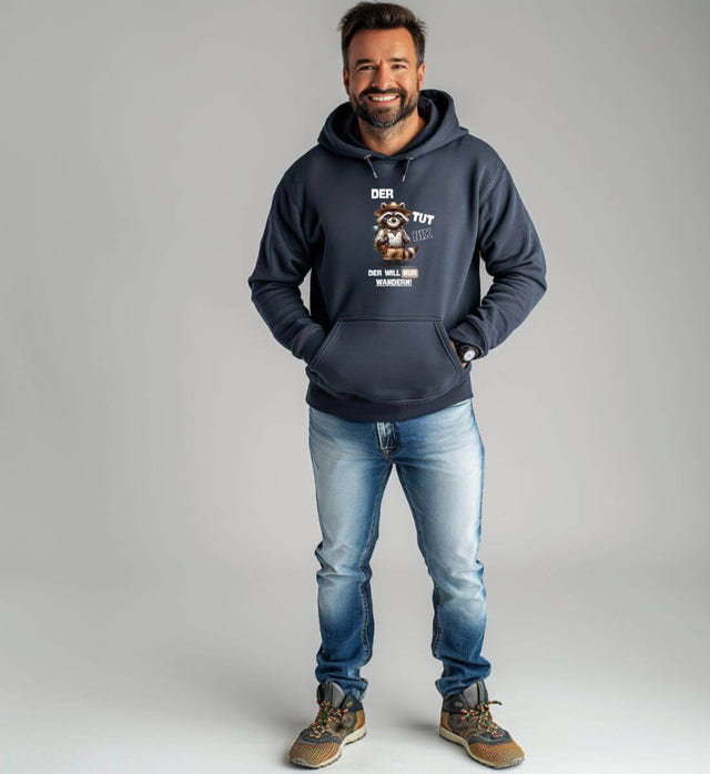 Der Tut Nix Bio Hoodie – Modelbild (350 g/m² Bio-Baumwolle) von Rad&Rucksack