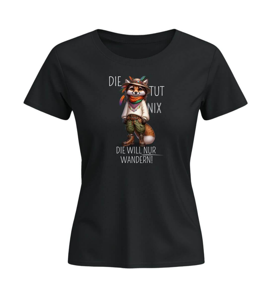 Die tut nix - Fuchs | Damen Premium Organic T-Shirt (Fitted) in Schwarz von Rad&Rucksack