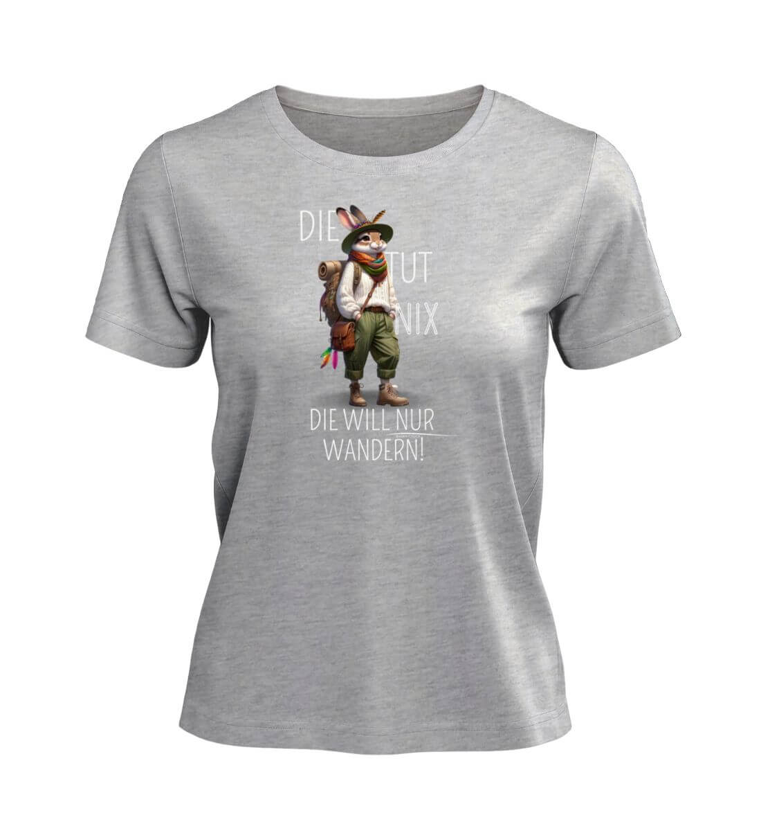 Die tut nix - Hase | Damen Premium Organic T-Shirt in Heather Grey von Rad&Rucksack