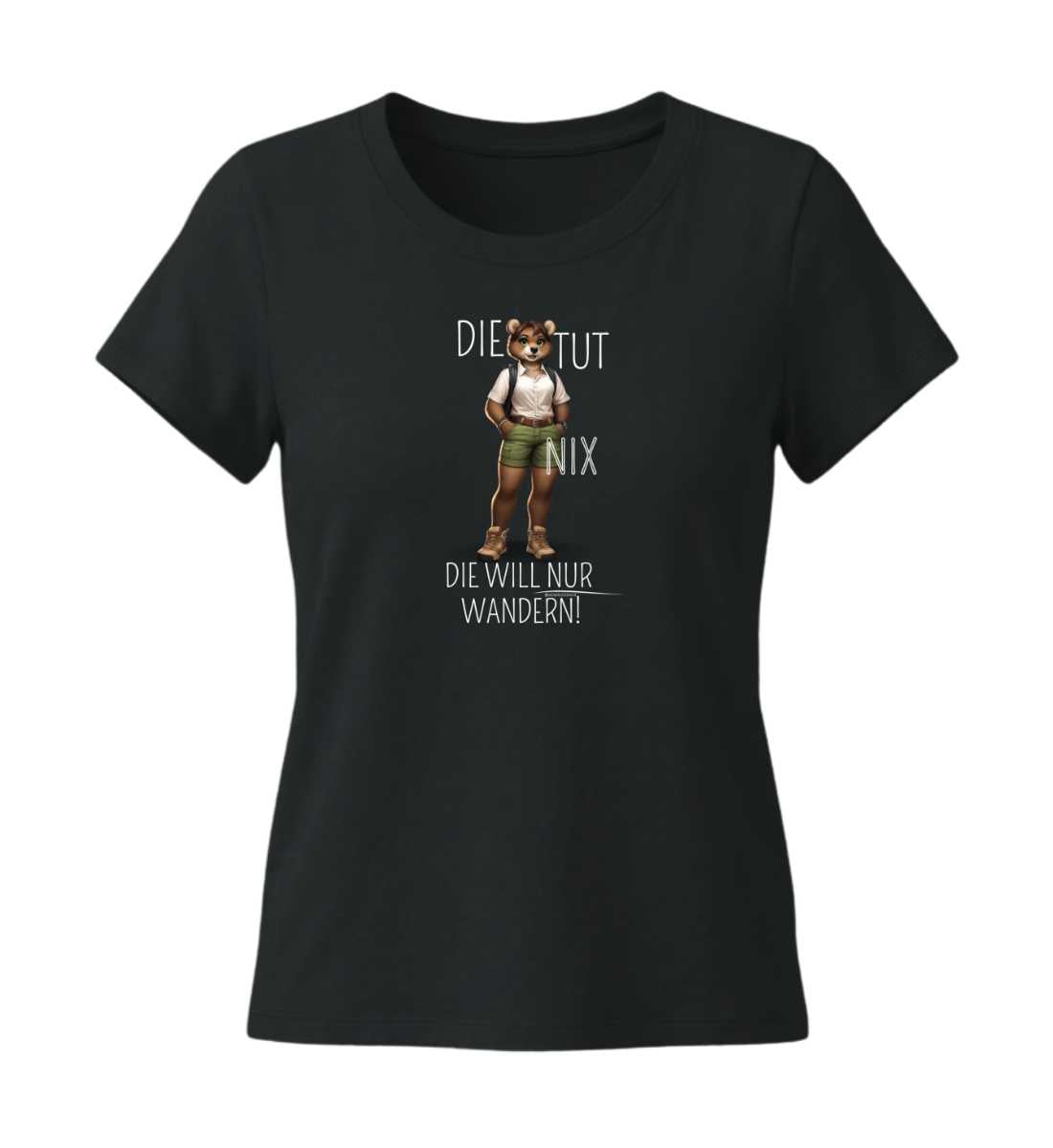 Die tut nix - Bär | Damen Premium Organic T-Shirt (Fitted) in Black von Rad&Rucksack