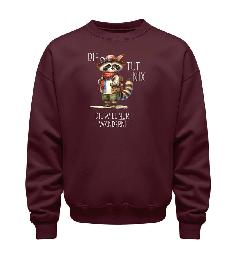 Die tut nix | Unisex Organic Pullover in Burgundy von Rad&Rucksack