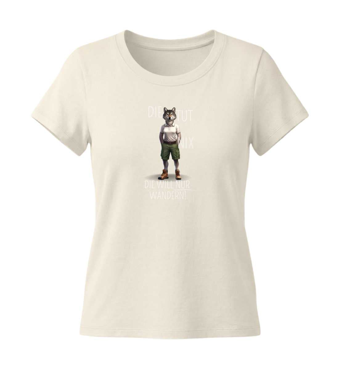 Die tut nix - Wolf | Damen Premium Organic T-Shirt (Fitted) in Natural Raw von Rad&Rucksack