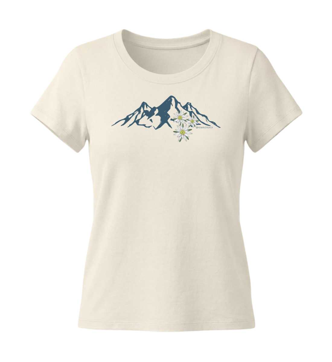 Edelweiß | Damen Premium Organic T-Shirt (Fitted) in Natural Raw von Rad&Rucksack