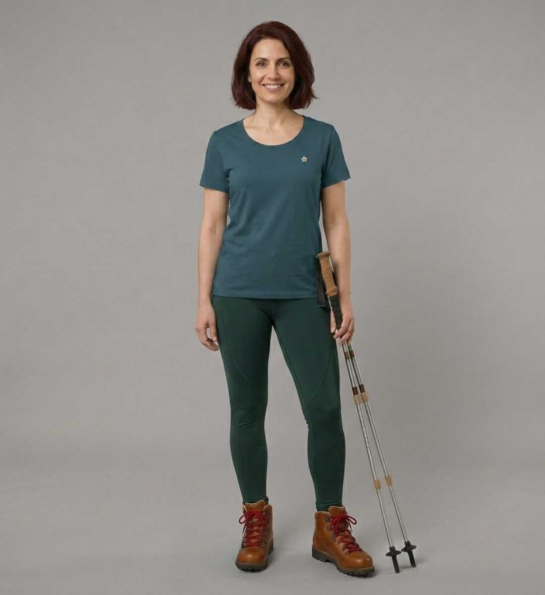 Edelweiß Stick | Damen Premium Organic T-Shirt (Fitted) von Rad&Rucksack - Detailansicht