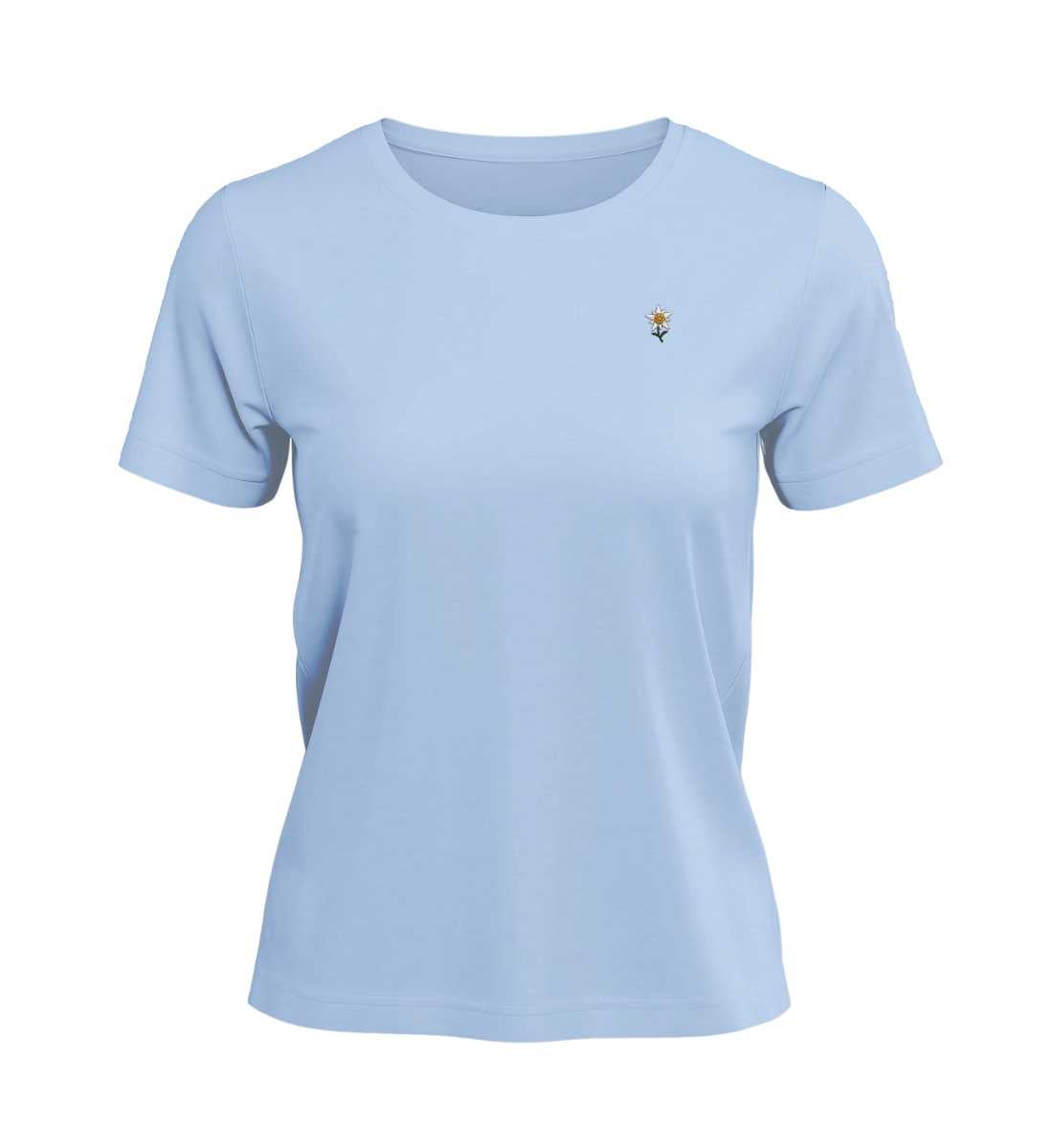 Edelweiß Stick | Damen Premium Organic T-Shirt (Stick) in Blue Soul von Rad&Rucksack