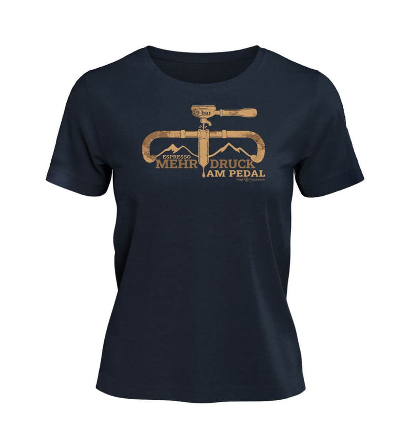 Espresso 9 bar | Damen Premium Organic T-Shirt in French Navy von Rad&Rucksack