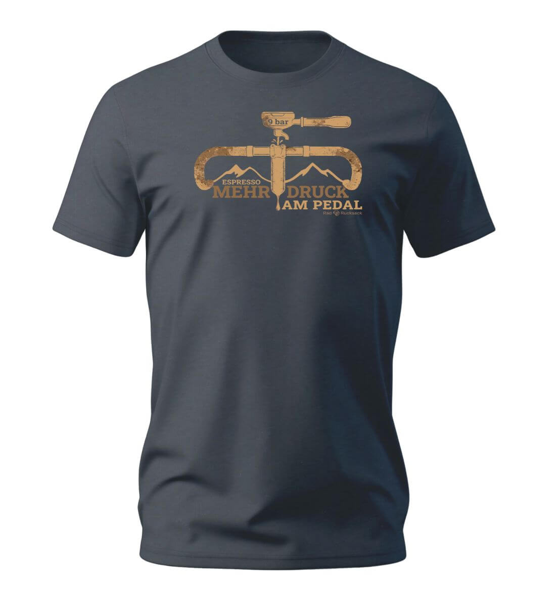 Espresso 9 bar | Herren Premium Organic T-Shirt in India Ink Grey von Rad&Rucksack