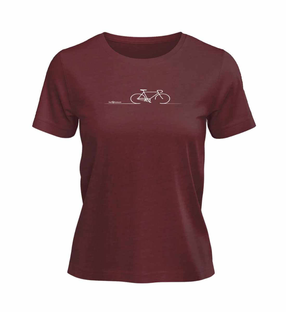 Fahrrad Bike | Damen Premium Organic T-Shirt in Burgundy von Rad&Rucksack
