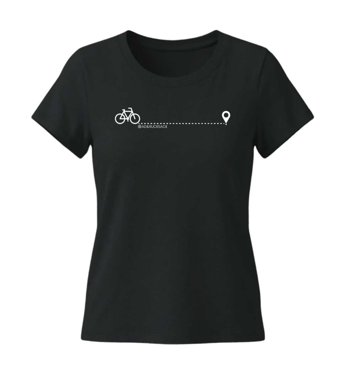 Fahrrad | Damen Premium Organic T-Shirt (Fitted) in Black von Rad&Rucksack