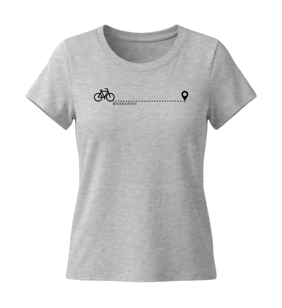 Fahrrad | Damen Premium Organic T-Shirt (Fitted) in Heather Grey von Rad&Rucksack