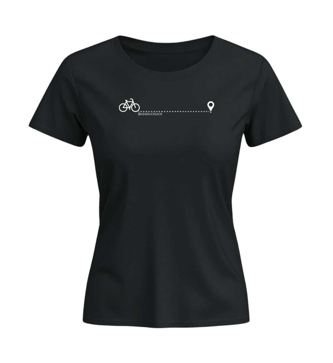 Fahrrad | Damen Premium Organic T-Shirt (Fitted) in Schwarz von Rad&Rucksack
