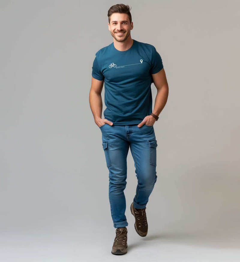 Fahrrad Bio T-Shirt Herren – Modelbild (100% Bio-Baumwolle) von Rad&Rucksack