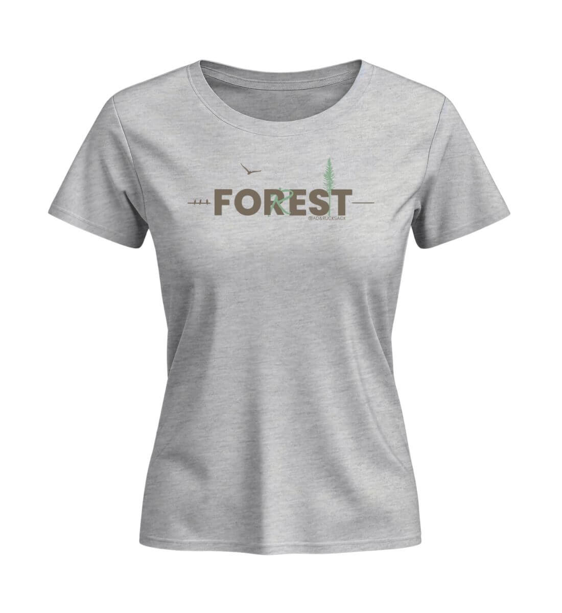 Forest | Damen Premium Organic T-Shirt (Fitted) in Heather Grey von Rad&Rucksack