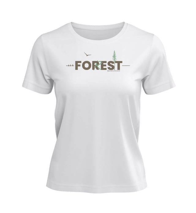 Outdoor T-Shirt Forest Damen in Weiß (White) – Produktbild (100% Bio-Baumwolle) von Rad&Rucksack