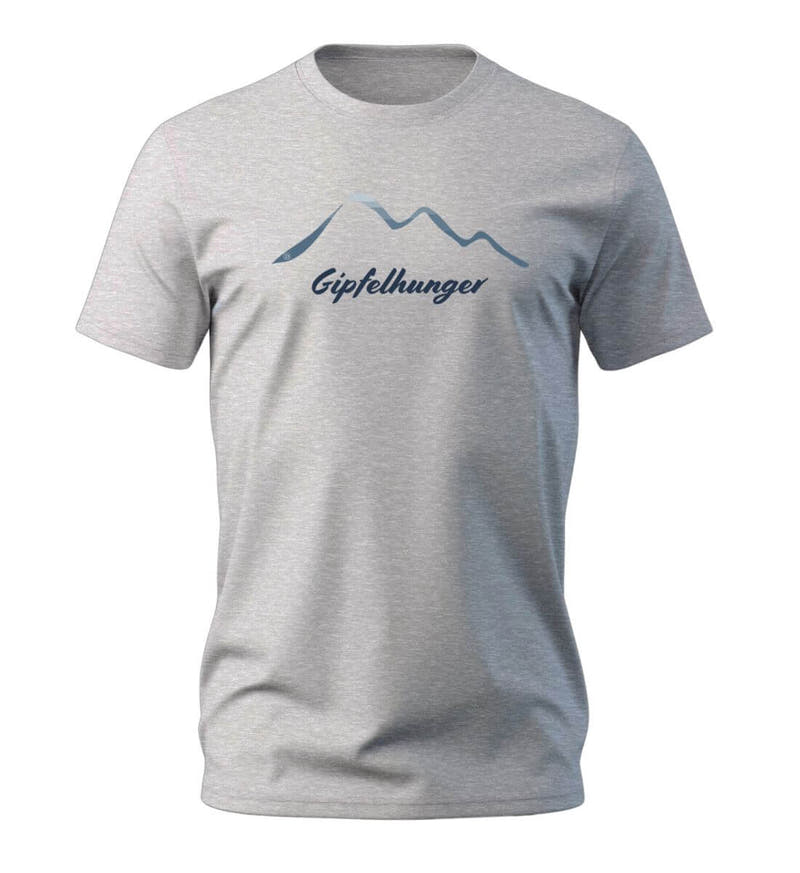 Gipfelhunger | Herren Premium Organic T-Shirt in Heather Grey von Rad&Rucksack