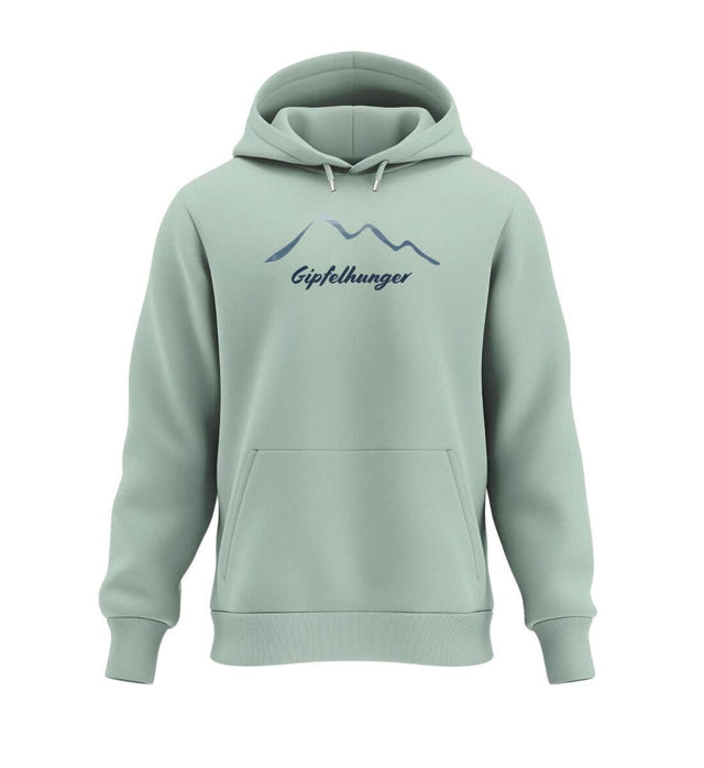 Gipfelhunger Kapuzenpullover in Salbeigrün (Aloe) – Produktbild (350 g/m² Bio-Baumwolle) von Rad&Rucksack