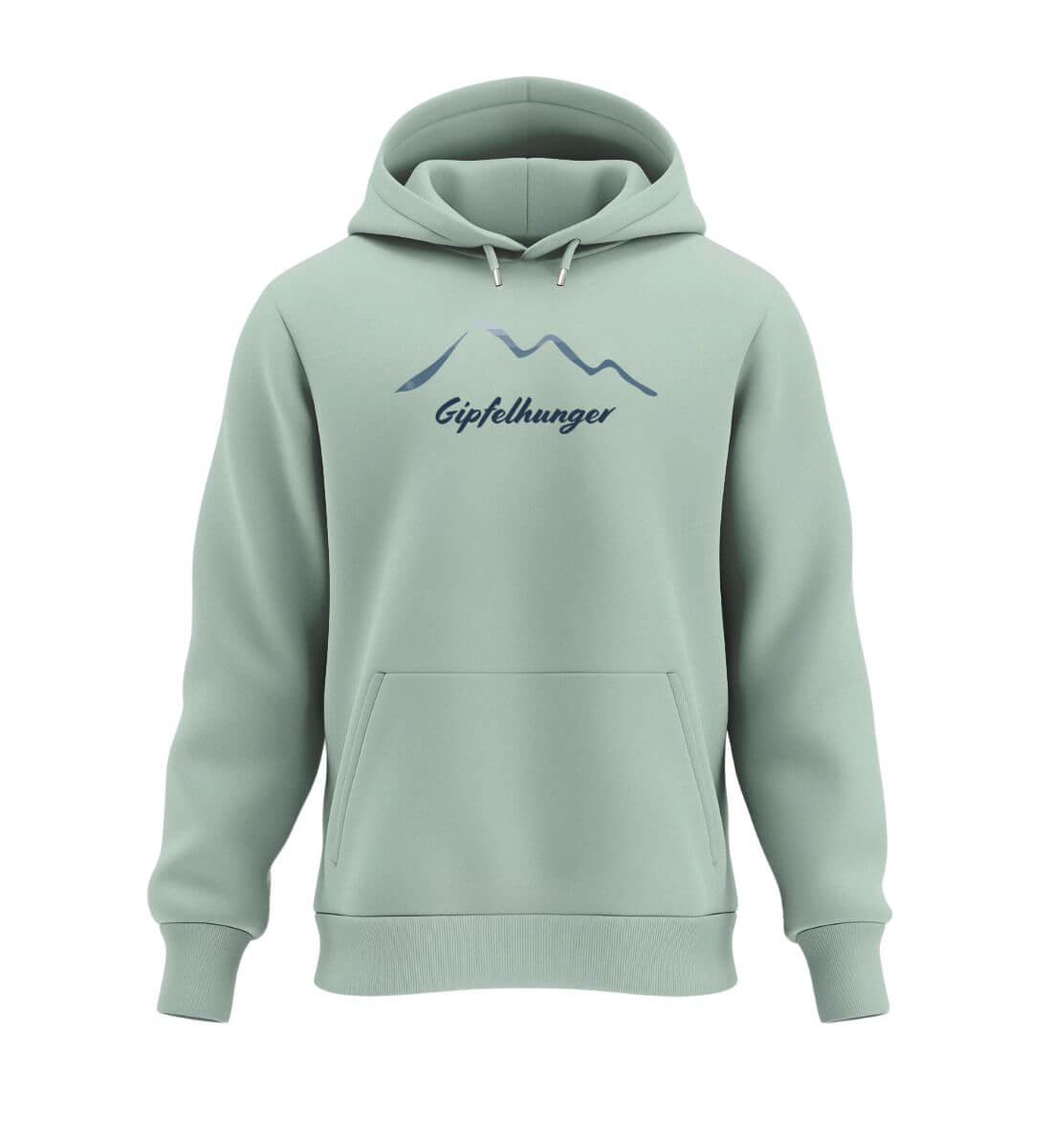 Gipfelhunger | Unisex Organic Hoodie in Aloe von Rad&Rucksack