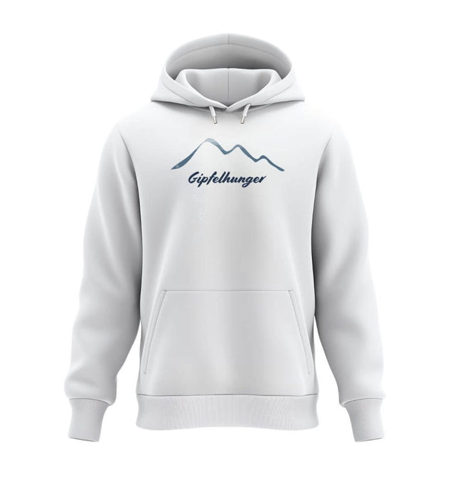 Gipfelhunger Hoodie in Weiß (White) – Produktbild (350 g/m² Bio-Baumwolle) von Rad&Rucksack