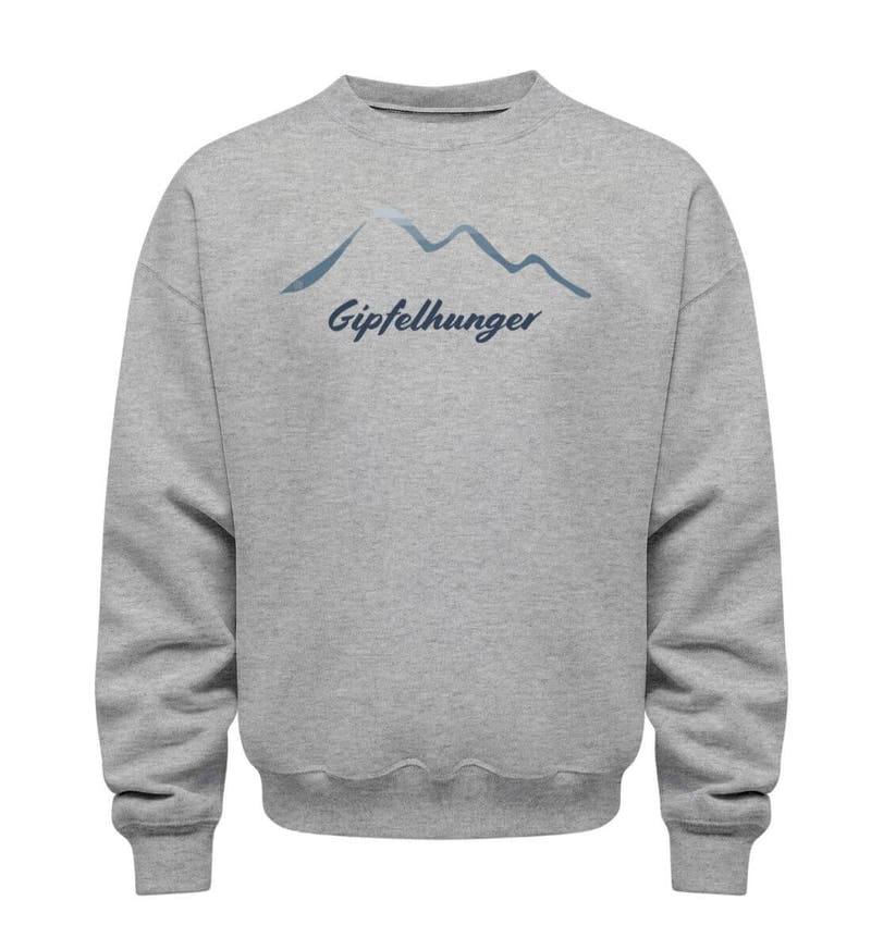 Gipfelhunger | Unisex Organic Pullover in Heather Grey von Rad&Rucksack