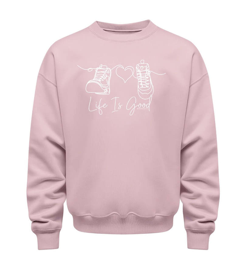 Good Life | Unisex Organic Pullover in Cotton Pink von Rad&Rucksack