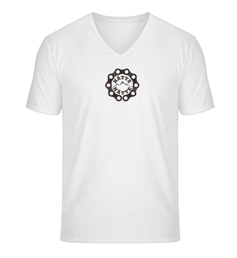 Hätte Hätte | Herren V-Neck Premium Organic T-Shirt in White von Rad&Rucksack