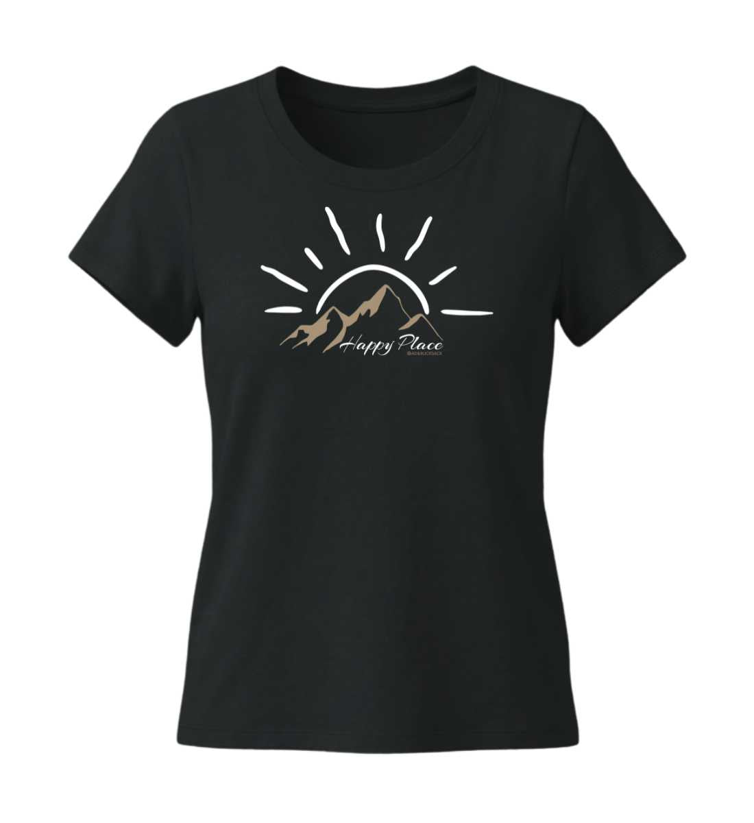 Happy Place | Damen Premium Organic T-Shirt (Fitted) in Black von Rad&Rucksack