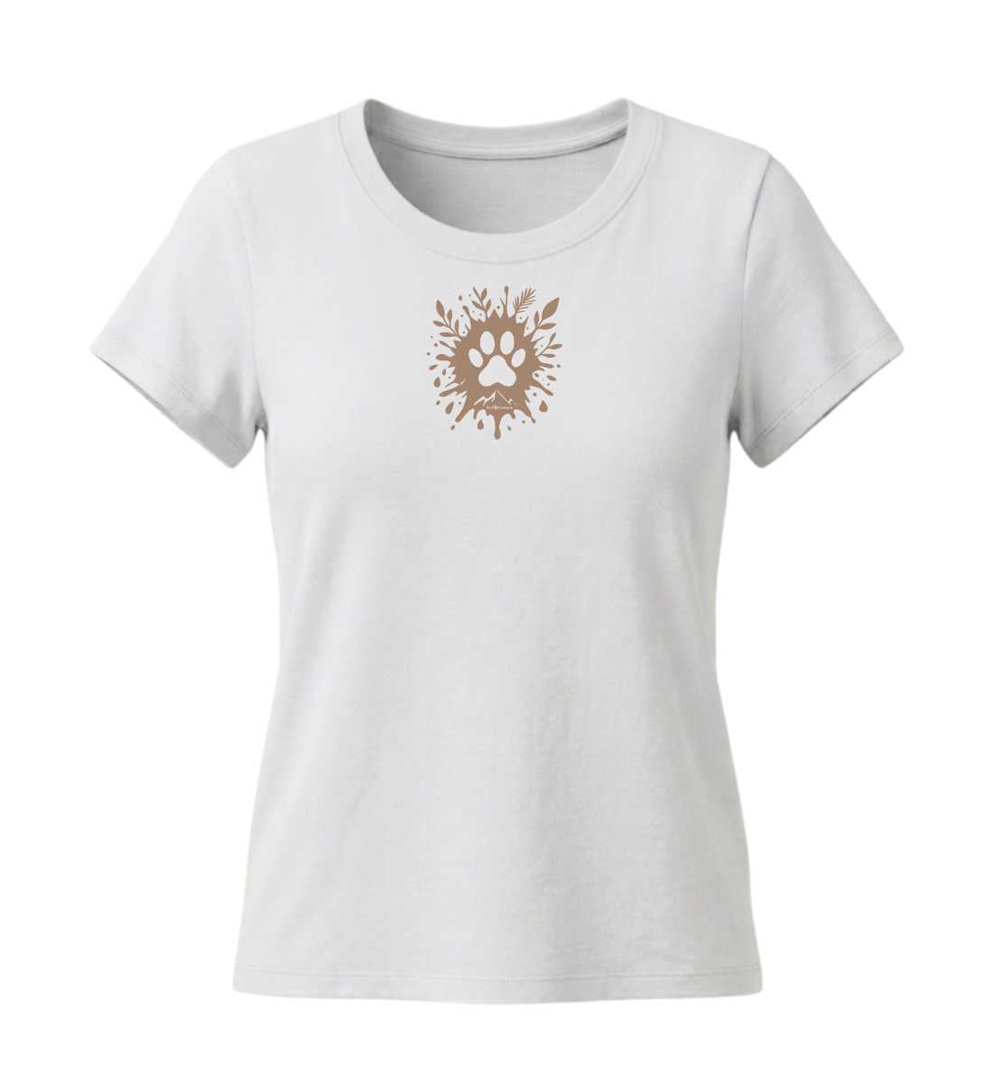 Hund Pfote | Damen Premium Organic T-Shirt (Fitted) in White von Rad&Rucksack