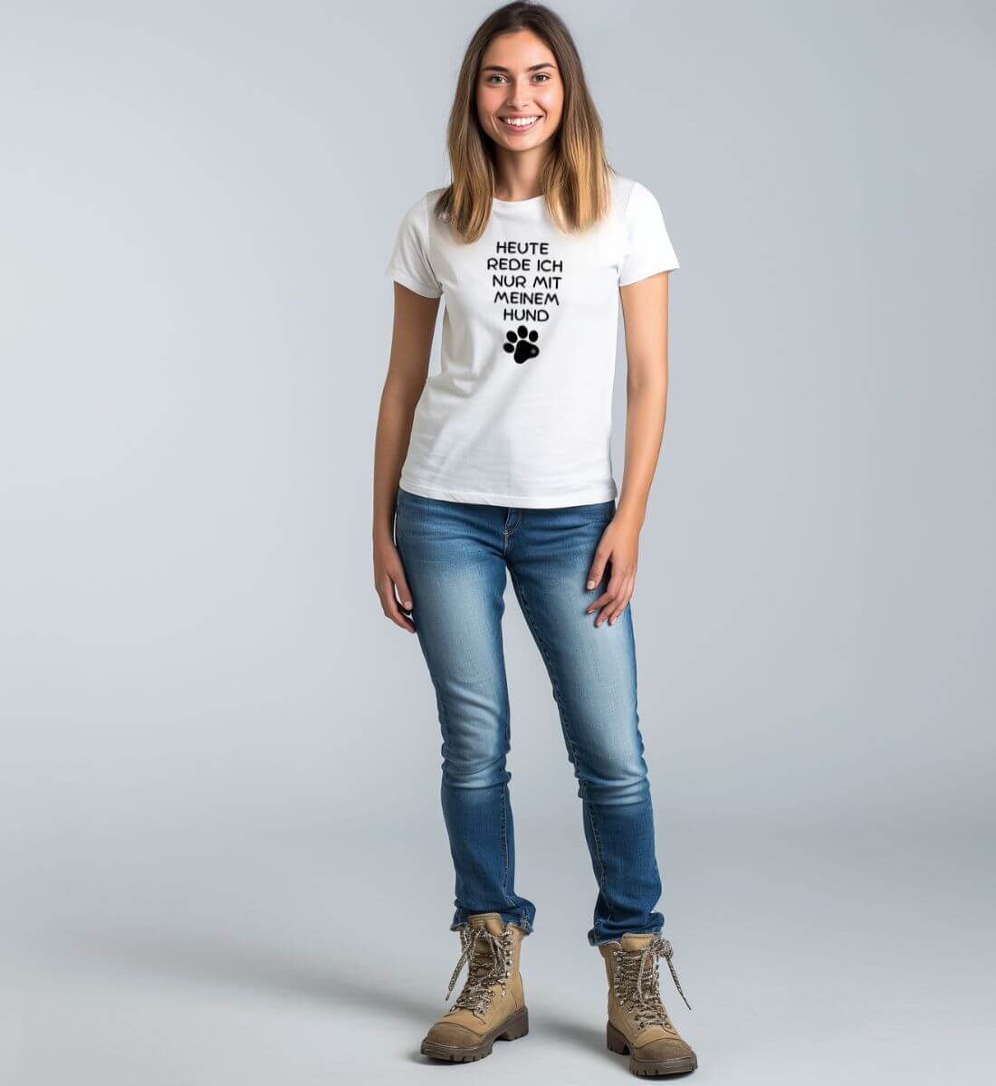 Hunde Spruch | Damen Premium Organic T-Shirt von Rad&Rucksack - am Model präsentiert