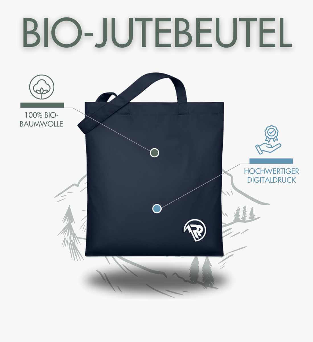 Hunde Spruch | Organic Jutebeutel von Rad&Rucksack - am Model präsentiert