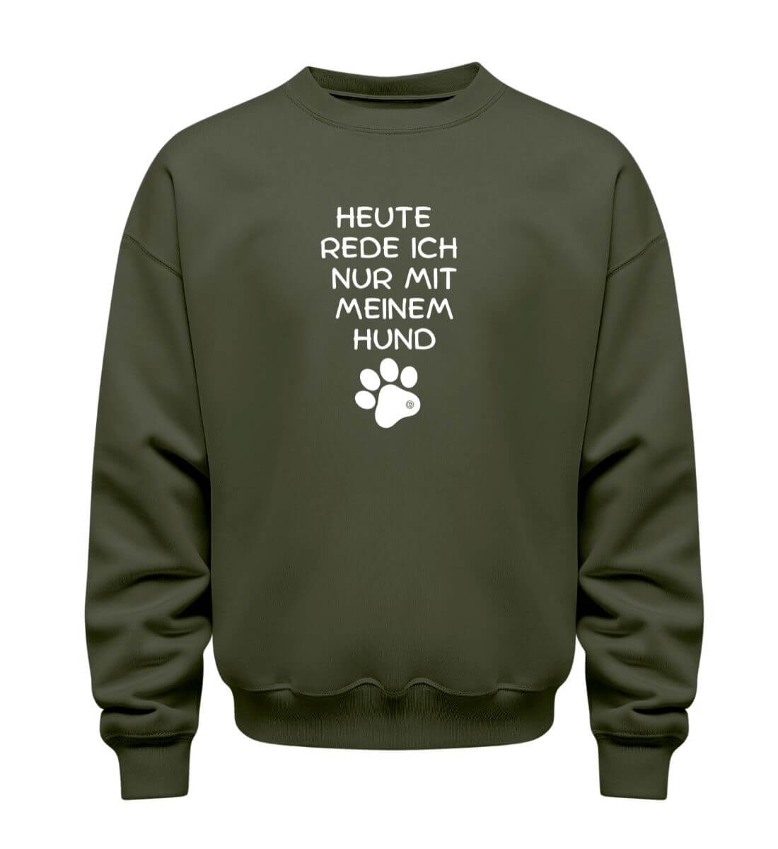 Hunde Spruch | Unisex Organic Pullover in Khaki von Shirtee
