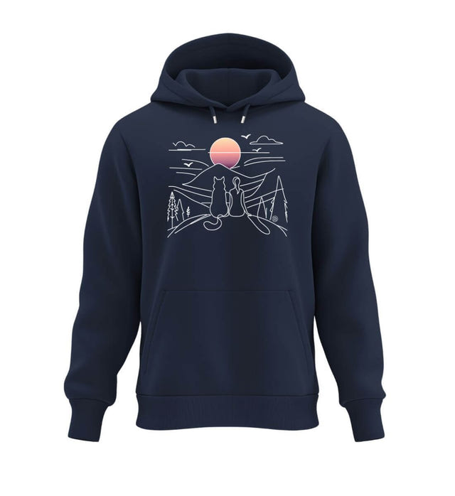 Warmer Hüttentour Hoodie Hundemama in Dunkelblau (French Navy) – Produktbild (350 g/m² Bio-Baumwolle) von Rad&Rucksack