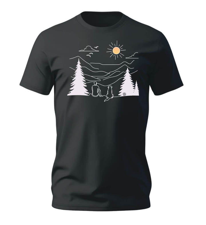 Hundepapa T-Shirt Herren Schwarz – Produktbild (100% Bio-Baumwolle) von Rad&Rucksack