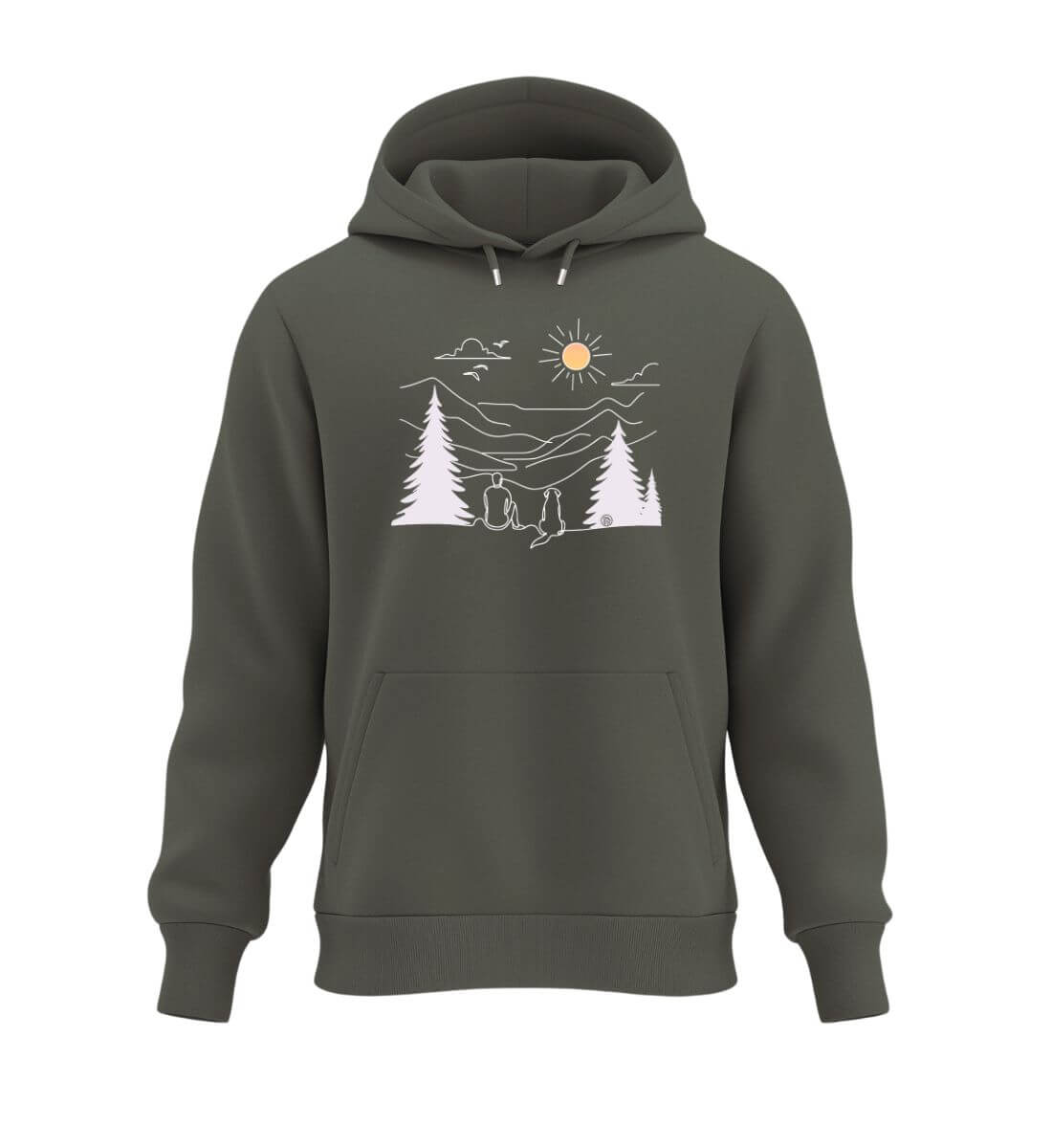 Hundepapa | Unisex Organic Hoodie in Khaki von Rad&Rucksack