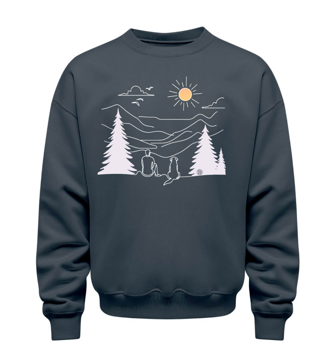Hundepapa | Unisex Organic Pullover in India Ink Grey von Shirtee